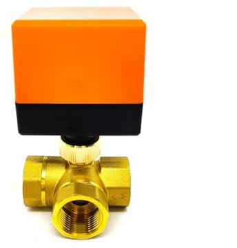 3/4 Messing elektrischer Kugelhahn Dreidraht Dreiwege-Klimaanlage Fußbodenheizung Wasserturm Schaltventil 220 24 12V (Color : 24VAC, Size : 3/4)