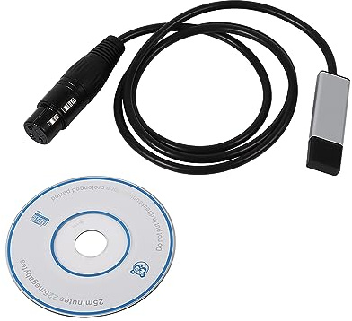 Adaptador de Interfaz USB a DMX, controlador de iluminación de escenario LED DMX512 para computadora PC, transmisión de datos suave, cable XLR para mezclador de audio para estudios conciertos eventos