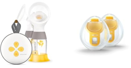 Medela Extractor de leche eléctrico Swing Maxi, PersonalFit Flex y tecnología de extracción de 2 fases de Medela + Medela Copas de recogida Hands-Free 1 juego de 2 copas