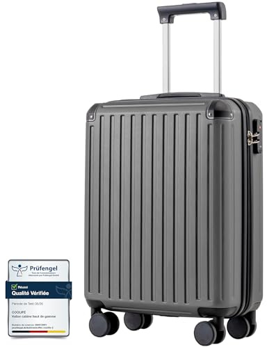 COOLIFE Ryanair Kabinenkoffer 55x40x20 cm EasyJet Handgepäck Koffer TSA | PC+ABS Hartschale, 4 Doppelrollen, Bordgepäck – für Städtetrips, Priority-Boarding & Geschäftsreisen, Kabinengepäck