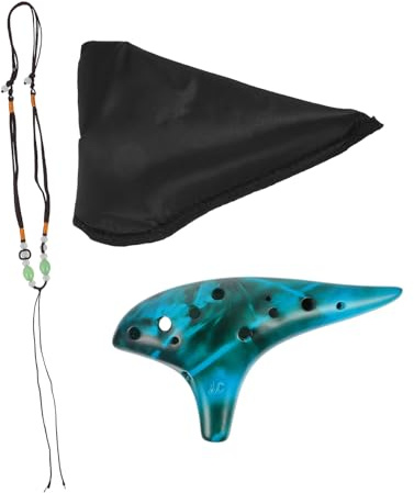 Generic Keramik-okarina-flöte 12 Löcher Blau Leicht Zu Spielendes Musikinstrument Ideal Zum Lernen Und Für Auftritte