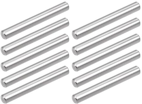 TOP-VIGOR 10Pcs 5mm x 40mm Dowel Pins Shelf Support Pegs, 304 Stainless Steel Cylindrical Shelf Support Pin Fasten Elements Silver Tone
