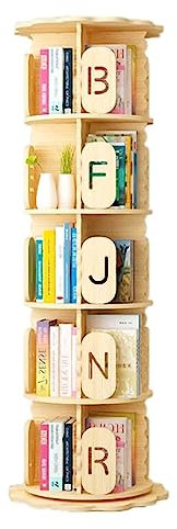 YTGHBIML Bücherturm Freistehend Um 360° drehbares Bücherregal aus massivem Holz, stehendes Bücherregal, mehrschichtige Bücherregale für Studenten und Kinder, Heimbücherregal perfekte Darstellung