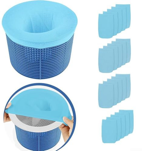 Pool Skimmer Socken, elastisches Nylonmaterial, kompatibel mit Standard-Pool-Skimmern, einfach zu bedienen, 10/20er-Pack (20 Stück)