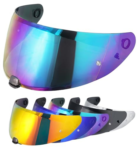 Visiere Casque pour i70 i10 HJ-31,Visière de Casque de Moto, Bouclier Facial de Moto, Accessoires de Remplacement (Arc-en-Ciel)