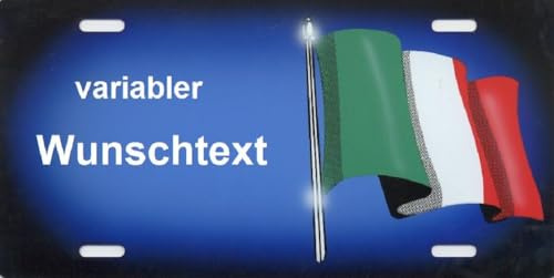 Italien Flagge Schild selbst personalisieren und gestalten mit Namen oder eigenem Spruch als individuelle Geschenkidee aus hochwertigem Aluminium Fahne Namensschild Türschild Wandschild