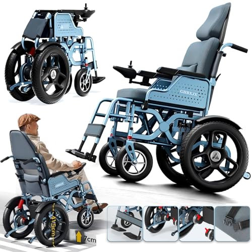 GHBXJX Faltbarer Elektrorollstuhl für Senioren, bis 150kg, 25-55km Reichweite, leicht, transportfreundlich, einstellbare Rückenlehne, 40cm stoßdämpfende Räder,40a