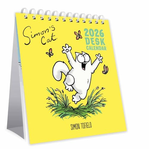 Calendrier de bureau 2026 Simon's Cat avec affichage mensuel par page Portico Designs Ltd