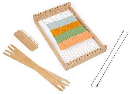 Bigjigs Toys Webstuhl aus Holz – Kinder Starter Kit, Bastelset für Kinder, umweltfreundliche Geschenke für Mädchen & Jungen, ab 6 Jahren