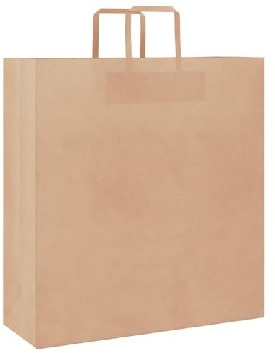 vidaXL Papperspåsar 250 st med handtag brun 45x17x48 cm, papperspåse, papperspåse med handtag, papperskasse, påse, papper presentpåse