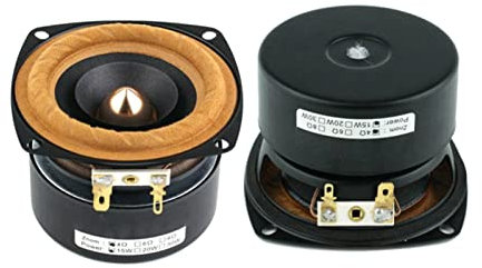 YÉLÉMEABHB Woofer à Pleine Gamme de 3 Pouces LA CHAÎNE Hi-FI Unité de Haut-Parleur Tweeter Moyenne Bass Haut-Parleur DIY 2PCS Enceinte bibliothèque(4ohm Square)