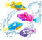 WDKXCN 4 Stück Robo Fisch, Robo Fish, Robofisch mit Leuchtende, Wiederverwendbare Robofische, Fisch Badewanne Spielzeug Elektrisch, Baby Badespielzeug Set für Kinder