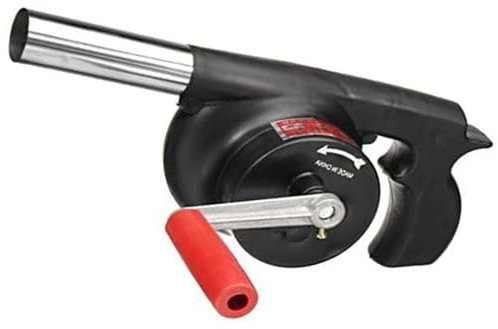 Briquets À Charbon Forge BBQ - Souffleur Portatif D'air De Barbecue, Avec Contrôle Manuel De La Vitesse De La Poignée Et Pale De Ventilateur En Métal, Pour Soufflet De Feu De Barbecue Extérieur