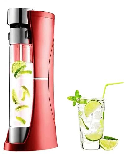 QYLTTDM Sparkling Water Maker, One Touch Soda Streaming Machine with 2 Water Bottles, Make Homemade Sparkling Water, Juice, Coffee, Tea and Cocktail Drinks with Fruit