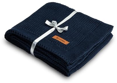 SENSILLO - Nido de Bebé 80×100cm, Manta Equipamiento Infantil para bebés, Idea Regalo bebé, Confort y Seguridad Desde los Primeros días de Vida - 100% algodón - Muy Duradera - Azul Marino