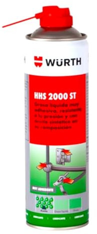 WURTH Grasa Líquida en Spray, 500 ml, Lubricante con Aceites sinteticos Super Adhesivo para Cadenas, Rodamientos, Alta Resistencia a Presión y Velocidad, Moto, Kart, Vici y Maquina Industrial