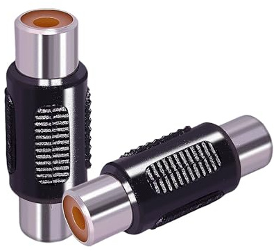 CNARIO 2pcs RCA Female to Female Coupler RCA Barrel Adapter for Extension AV/TV Audio Video Cable S/PDIF, Subwoofer, Phono, Composite, Component, Amplifier