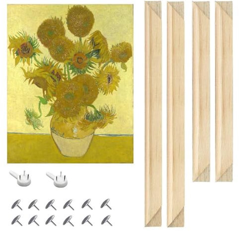 Plancholo Leinwand-Keilrahmen zum Selbermachen, 30,5 x 35,6 cm, Leinwandrahmen-Set für Ölgemälde, Drucke, Malen nach Zahlen und Poster