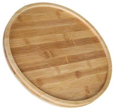 OUNONA Expositor Giratorio De Madera Para Tartas De 20 Cm, Bandeja Giratoria Redonda De Bambú y Madera Natural, Base Estable y Ligera, Para Servir Postres y Uso Mesa