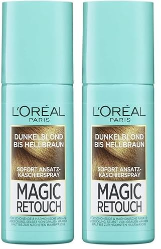 L'Oréal Paris Magic Retouch Ansatz-Kaschierspray, Dunkelblond bis Hellbraun, 75 ml (Packung mit 2)