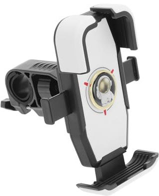 QUARKZMAN Cykelhållare Mobiltelefon, Styre Hållare för Motorcykel Cykel Scooter, Roterande Smartphone-Hållare för 4,5-7 tums Smartphone, Vit Guld Tone