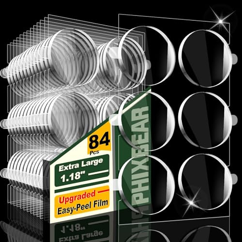 azttior 84 Stück Klebepunkte Doppelseitig Extra Large, Transparent Runde Beidseitige Klebepads Extra Stark Rückstandsfrei Wasserfest, Glue Dots mit Griffdesign für Wand Poster Ballon Partydeko (30mm)