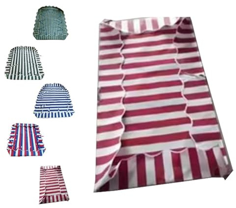 ZIUSFAC Stripe Porch Swing Canopy Replacement Patio Swing Cover 3 Seat Outdoor Swing Canopy Replacement Top Anti-UV Oxford Fabric Canopy Top Cover For Seat Furniture(Red,200x120cm/79x47in)