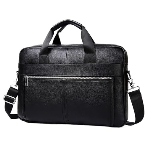 LPATEBCVU Maletin Maletines de cuero duros for hombres, bolsos lujo, maletines for ordenador portátil, bolso negocios oficina 15,6 pulgadas(Black)