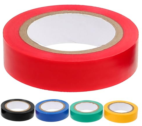 TOYZFRIENDY 5 rollos Cinta Aislante Eléctrica Multiusos Interior PVC Colores Vibrantes para Cableado y Arneses Alta Adhesión