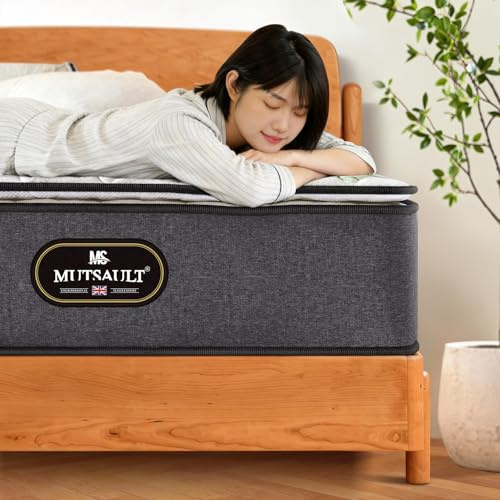 Orthopaedic Single Mattress 3FT for Back Pain Relief, Luxe Pillow Top Hybrid 7-Zone Pocket Sprung Mattress with Cooling Gel Memory Foam & Breathable Bamboo Fibre Cover, Medium Firm, 27cm Deep