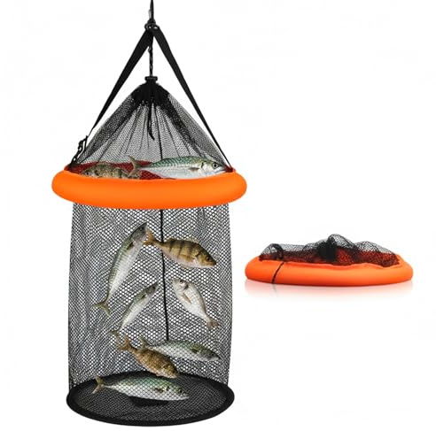 Avilia – Rete da Pesca Portatile Profonda 75 cm - PP Resistente per Pesca Sportiva e Ricreativa, Facile da Utilizzare e Trasportare con Cassa Inclusa, Ideale per Pesca in Mare e Acqua Dolce