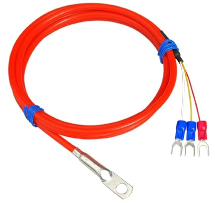 Temperatursensor, Oberflächentemperatursensor aus Silikon PT100, selbstklebende RTD-Sonde für Rohr, industrielle Hochtemperaturbeständigkeit (Pt100 bh, 4 m)