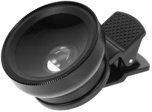 Operitacx Obiettivo Macro per Telefono e Tablet con Clip in Lega di Alluminio e Vetro Ottico 0.45x Nero per Fotografia Professionale con Campo Visivo Ampliato