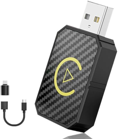 Adaptateur Carplay Sans Fil, Android Auto Wireless, CarplaySans Fil, | 2 en 1 ConvertirCarplay Filaire en Car-Play Sans Fil, pour Voitures équipées de Carplay & AA,USB C/A