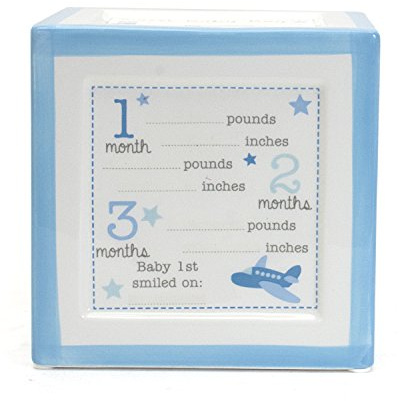 Child to Cherish New Baby Keepsake Piggy Bank, A Block to Grow On, Blue