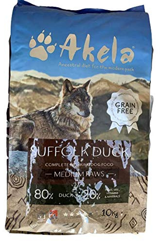 Akela 80:20 Suffolk Duck Grain-Free Complete Working Dog Food 10Kg VAT FREE
