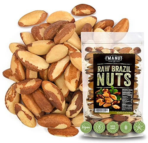 Premium Wild Harvested Raw Brazil Nuts, 2 lbs (32oz) – High Selenium, Batch Tested Peanut & Gluten Free, Non-GMO, Kosher, Resealable Bag