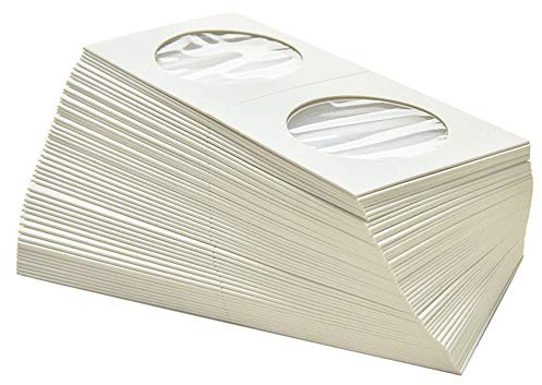 byou Cardboard Coin Holder, Flips Coin Supplies 100 pieces 50 * 50mm Holder for Coin Collection Storage Protection 2 sizes 25mm 31.5mm