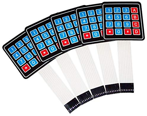 Hailege 5pcs 4x4 Matrix Array Membrane Keypad Keyboard 16 Keys AVR 12V for Robort Parts