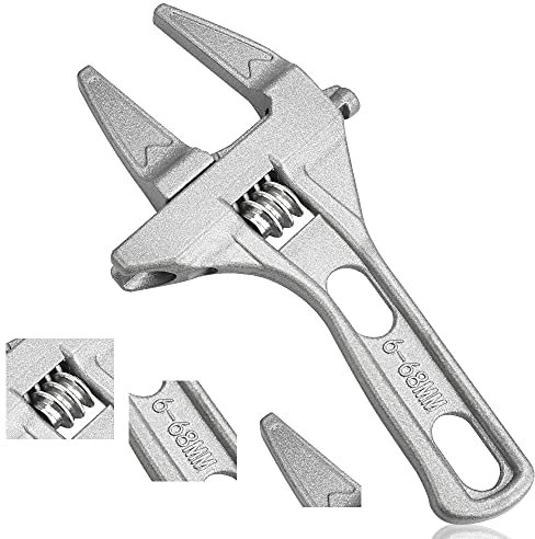 DURANTEY Verstellbarer Schraubenschlüssel 6-68 mm Schraubenschlüssel mit offenem Backenschlüssel Schraubenschlüssel aus Aluminiumlegierung für die Demontage von Badezimmern/Waschbecken/Rohrmuttern