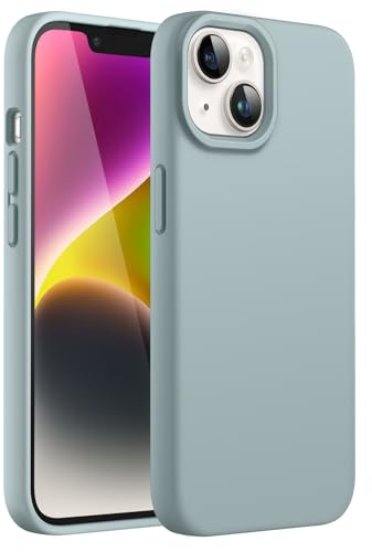 JETech Silikon Hülle für iPhone 14, Agavengrün | Seidig Weiches Gefühl, Stoßschutz, Kratzfest, Mikrofaser-Innenfutter