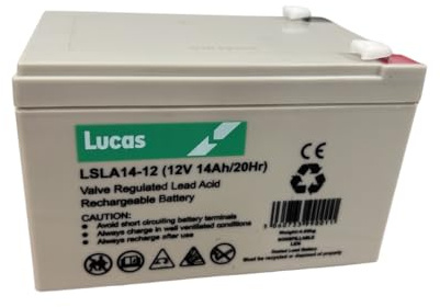 Lucas 12v-14Ah Sealed Lead Acid Battery. Suitable for Mobility, UPS and Fire Panel Applications.