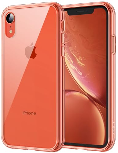 JETech Hülle für iPhone XR 6,1 Zoll, Anti-Vergilbung Handyhülle Stoßfest, Schutzhülle Anti-Kratzt Transparent Rückseite (Koralle)