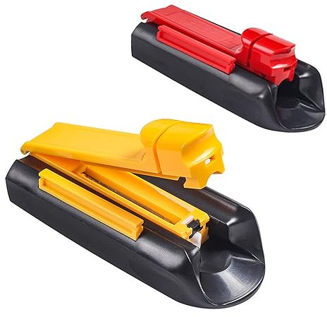 VOVCIG 2 Stück Zigarettenrollmaschine 8mm Röhrchen Manuelle Zigarettenwalze Rohrhersteller Füllung Rollinjektor Füller(Rot, Gelb)