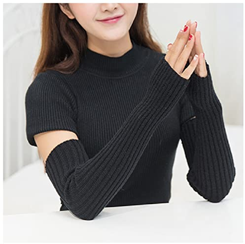Manicotto Braccio Le donne invernali Braccioli scaldamani a maglia a maglia manicotto di lana a maglia lunghi Guanti senza a maglia Casual caldi morbidi guanti femminili morbidi Manicotto Braccio Donn