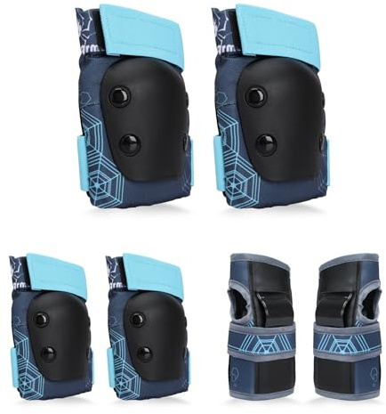 YOOXARMOR Protection Roller Enfant Fille,D'équipement de Protection 3-5-8 Enfants 6 en 1 Réglable Genouillères Coudières, Protège-Poignets pour BMX,Skateboard Scooter Inline Skate