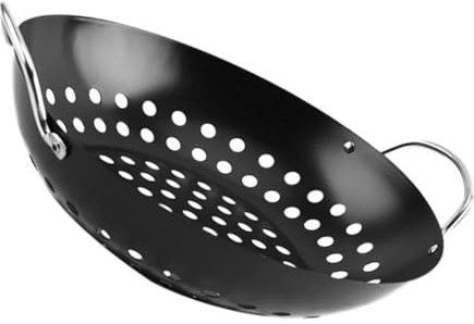 PHENOFICE Plaque De Barbecue Antiadhésive Trous D'évacuation Poêle à Griller pour Barbecue Résistante à La Chaleur Pratique pour Légumes Et Viande D'extérieur