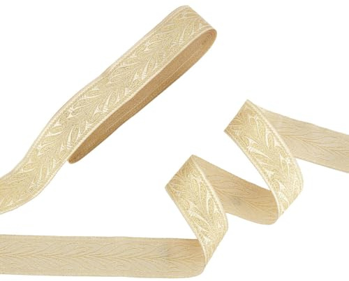 PH PandaHall 9m Jacquard Band 2,4 cm Rand gewebt Trim Ethnische Stickerei Webband Jacquard-Besatz Vintage Jacquard Basteln Farbband für Kleidung Nähen Dekorationen DIY Geschenkverpackungen
