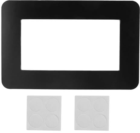 Double Light Switch Surround, 7.5cm x 15.5cm Acrylic Finger Plate Panel Socket Self Adhesive Black Surround Frame Cover Wall Socket Stickers for Home and Office Wall Decoration