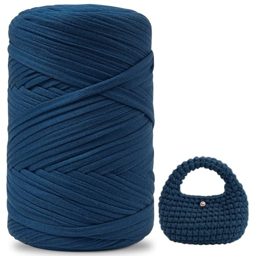 iEGrow 400 g T-shirtgarn, virkgarn, textilgarn för virkade korgar, lämpligt för handväskor, väskor, mattor, heminredning, DIY-hantverk, chunky garn för nybörjare18